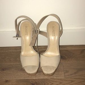 Schutz cork platform heel